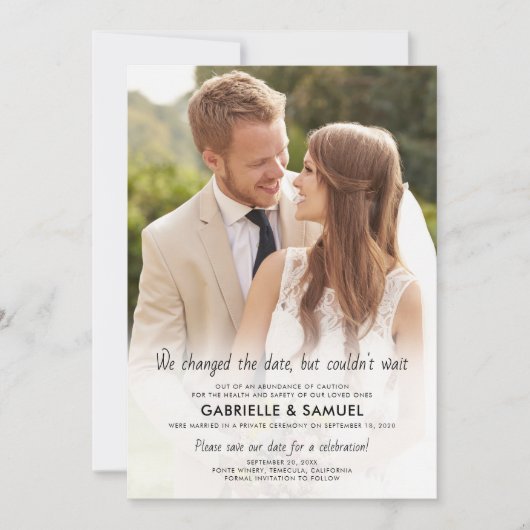 Volledige foto-weddenschap vieren sparen de datum aankondiging (Voorkant)