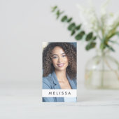 Volledige fotonmoderne minimalistische QR-code wit Visitekaartje (Staand voorkant)