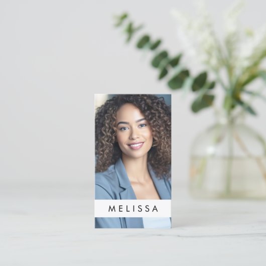 Volledige fotonmoderne minimalistische QR-code wit Visitekaartje (Staand voorkant)