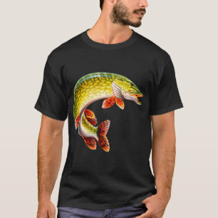 Volledige functie Afbeelding Noordse Snoek Visser T-shirt
