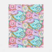 Volledige geïllustreerde Waterverf Donuts Fleece Deken (Voorkant)