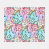 Volledige geïllustreerde Waterverf Donuts Fleece Deken (Voorkant (Horizontaal))