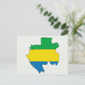 Volledige grootte Gabon Flag Map Briefkaart (Staand voorkant)