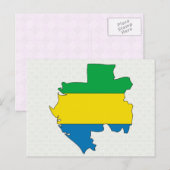 Volledige grootte Gabon Flag Map Briefkaart (Voorkant / Achterkant)