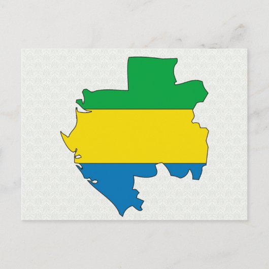 Volledige grootte Gabon Flag Map Briefkaart (Voorkant)