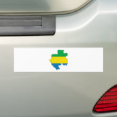 Volledige grootte Gabon Flag Map Bumpersticker (Op auto)