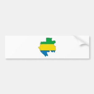 Volledige grootte Gabon Flag Map Bumpersticker