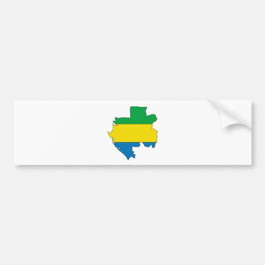 Volledige grootte Gabon Flag Map Bumpersticker (Voorkant)
