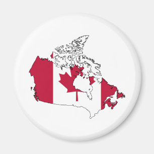 Volledige grootte van de Canadese vlaggenkaart Magneet