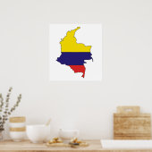 Volledige grootte van de Colombiaanse vlaggenkaart Poster (Keuken)