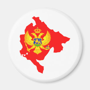 Volledige grootte van de Montenegro-vlaggenkaart Magneet