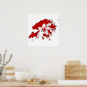 Volledige grootte van de vlag van Hongkong Poster (Keuken)