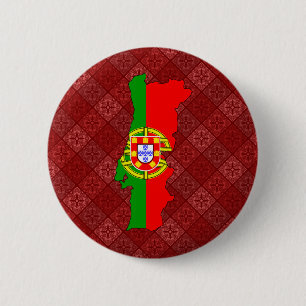 Volledige grootte van de vlaggenkaart voor Portuga Ronde Button 5,7 Cm