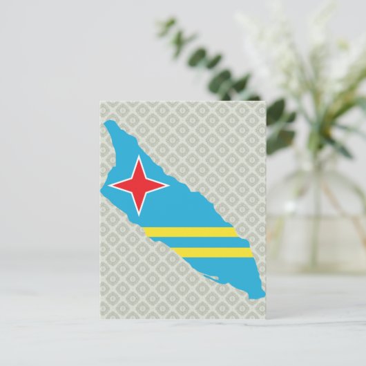 Volledige grootte vlag Aruba-vlag Briefkaart (Staand voorkant)