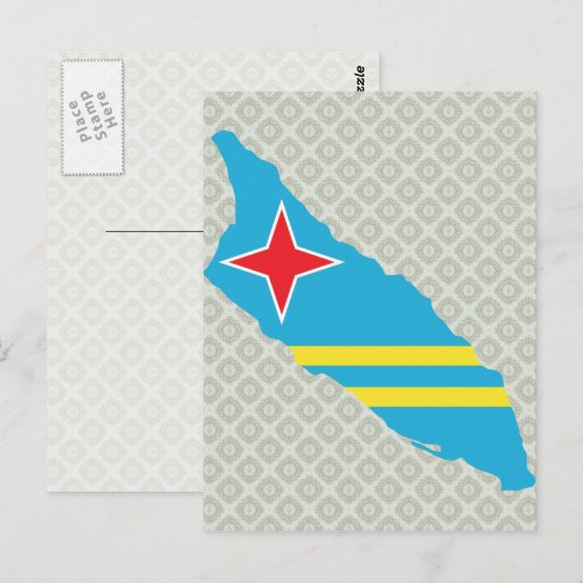 Volledige grootte vlag Aruba-vlag Briefkaart (Voorkant / Achterkant)