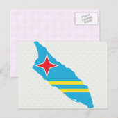 Volledige grootte vlag Aruba-vlag Briefkaart (Voorkant / Achterkant)