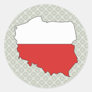 Volledige grootte vlag Polen Ronde Sticker