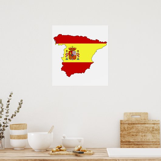 Volledige grootte vlag Spanje Poster (Keuken)
