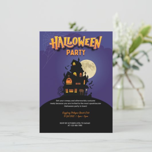 VOLLEDIGE HALLOWEEN PARTIJ KAART (Staand voorkant)