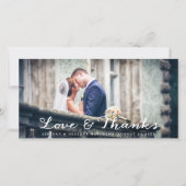 Volledige horizontale bruiloft dank u fotokaart bedankkaart (Voorkant)