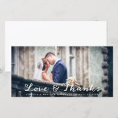 Volledige horizontale bruiloft dank u fotokaart bedankkaart (Voorkant / Achterkant)
