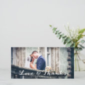 Volledige horizontale bruiloft dank u fotokaart bedankkaart (Staand voorkant)