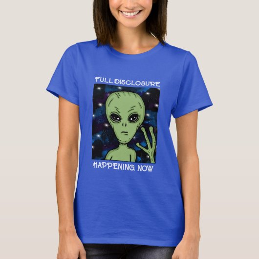 Volledige informatieverschaffing nu Alien en UFO T-shirt (Voorkant)