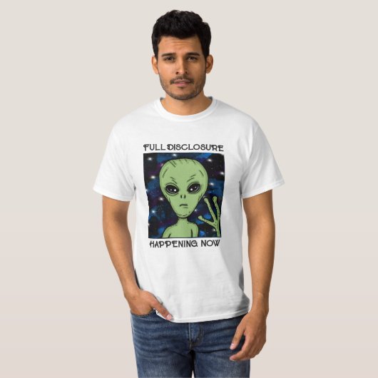 Volledige informatieverschaffing nu Alien en UFO T-shirt (Voorkant volledig)