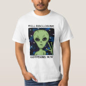 Volledige informatieverschaffing nu Alien en UFO T-shirt (Voorkant)