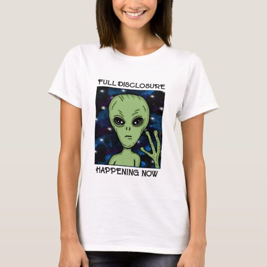 Volledige informatieverschaffing nu Alien en UFO T-shirt (Voorkant)