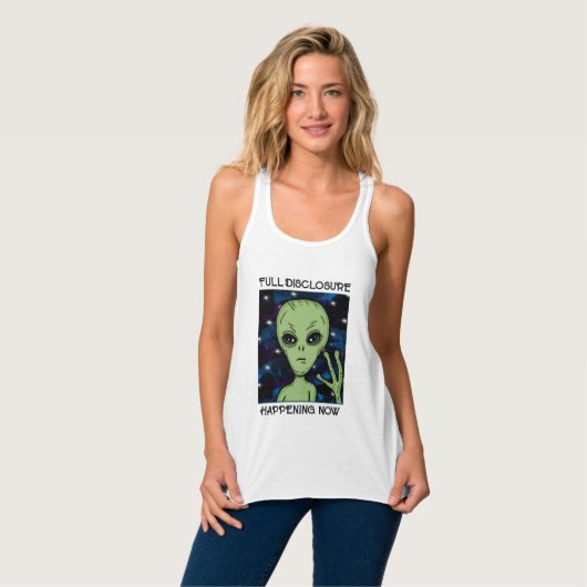 Volledige informatieverschaffing nu Alien en UFO Tanktop (Volledige Voorkant)