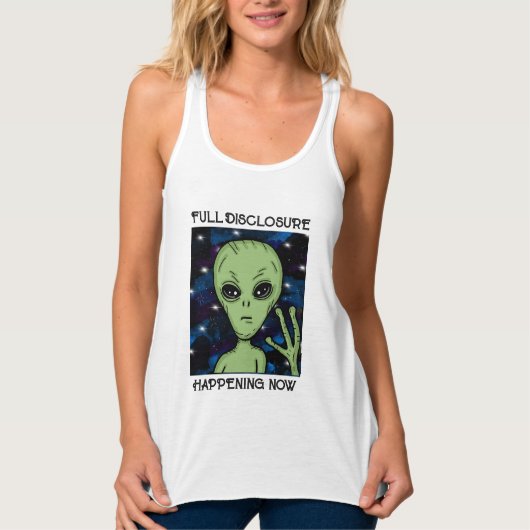 Volledige informatieverschaffing nu Alien en UFO Tanktop (Voorkant)