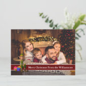 Volledige kaartfoto's en Elf met rode tekstband Feestdagenkaart (Staand voorkant)