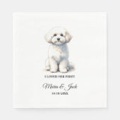 Volledige Kleur Bichon Pet Bruiloft Servet (Voorkant)