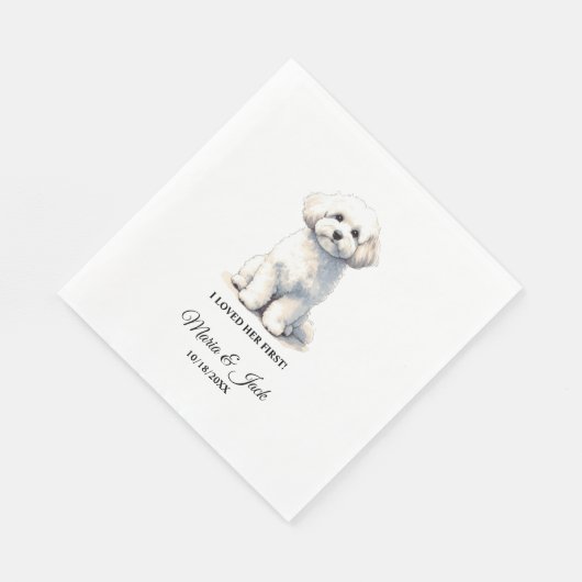 Volledige Kleur Bichon Pet Bruiloft Servet (Hoek)