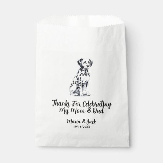 Volledige kleur Dalmatische huisdier bruiloft Bedankzakje (Voorkant)