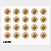 Volledige kleur EGA - Bronze Ronde Sticker (Vel)