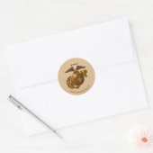 Volledige kleur EGA - Bronze Ronde Sticker (Envelop)