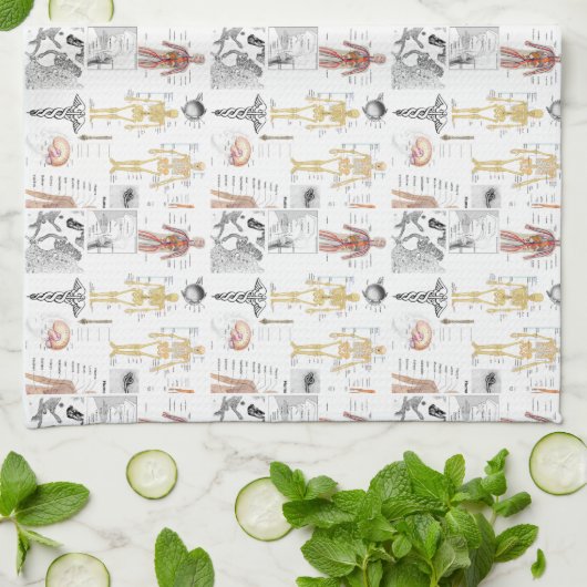 Volledige kleur medische grafieken theedoek (Gevouwen)