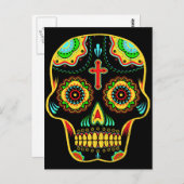 Volledige kleur suikerschedel briefkaart (Voorkant / Achterkant)