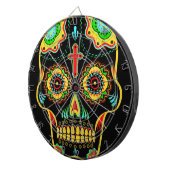 Volledige kleur suikerschedel dartbord (Voorkant Rechts)