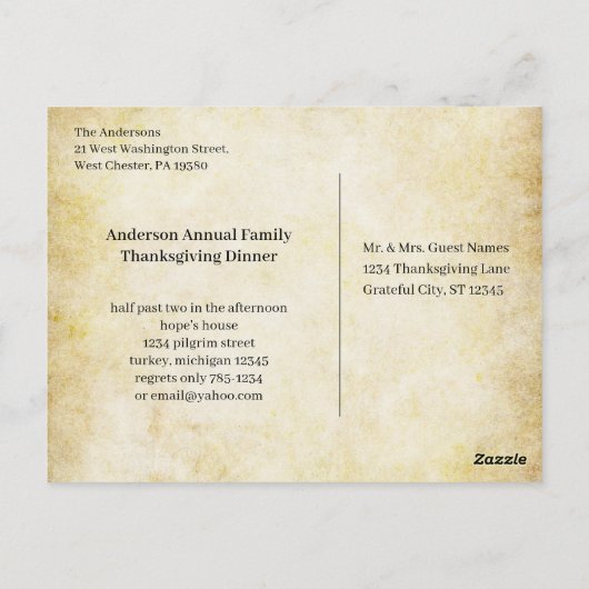 Volledige kleur Turkije Briefkaart (Achterkant)