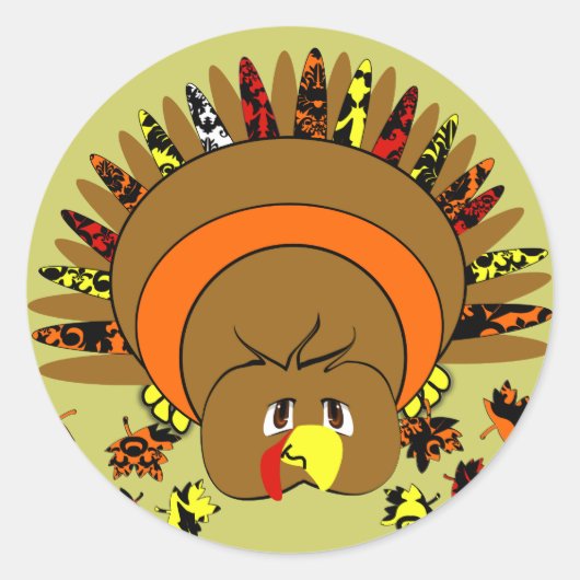 Volledige kleur Turkije Ronde Sticker (Voorkant)