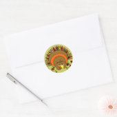 Volledige kleur Turkije Ronde Sticker (Envelop)