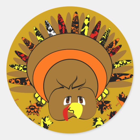 Volledige kleur Turkije Ronde Sticker (Voorkant)