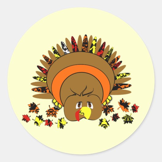 Volledige kleur Turkije Ronde Sticker (Voorkant)