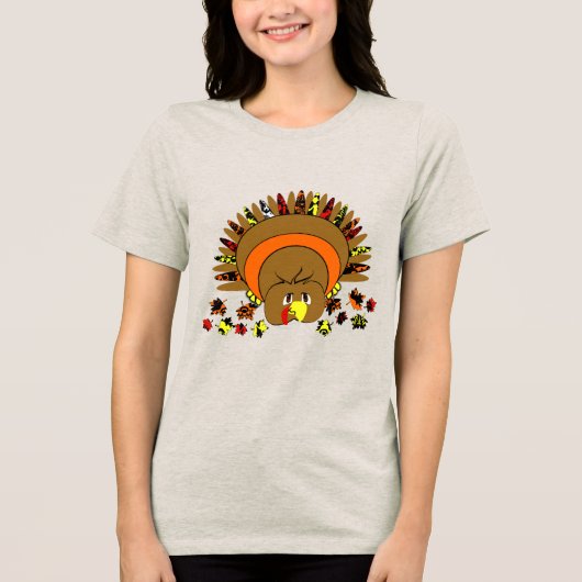 Volledige kleur Turkije Tri-Blend Shirt (Voorkant)