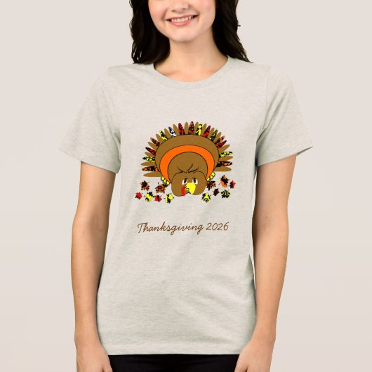 Volledige kleur Turkije Tri-Blend Shirt (Voorkant)