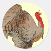 Volledige kleuren Thanksgiving Turkije Ronde Sticker (Voorkant)