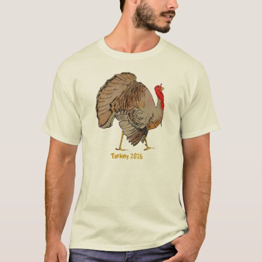Volledige kleuren Thanksgiving Turkije T-shirt (Voorkant)